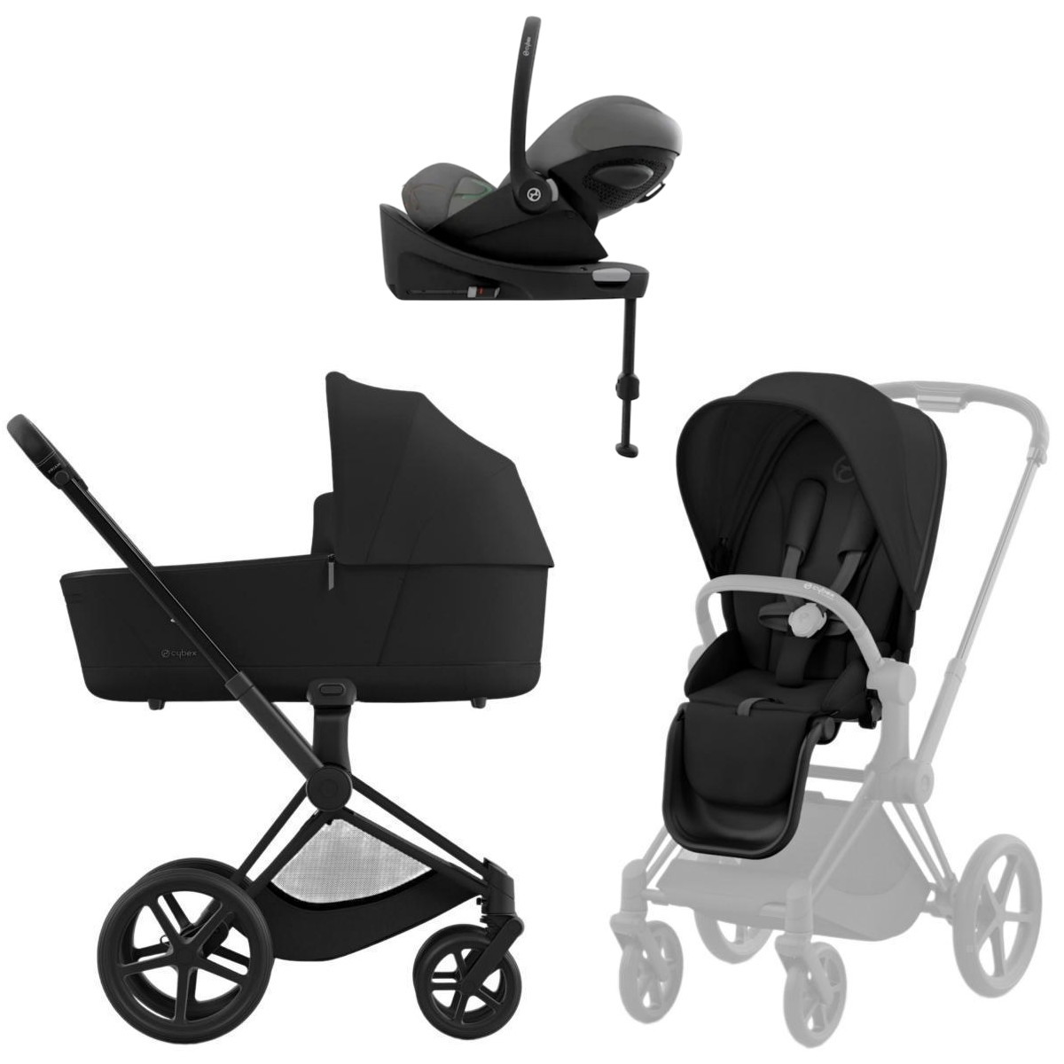Коляска Cybex Priam IV Matt Black complete Cloud G Lava Grey Base G 3 в 1 Sepia Black