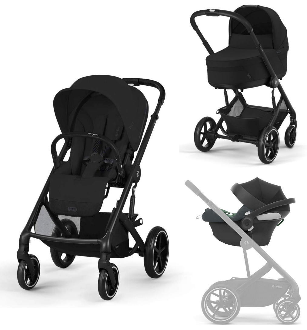 Коляска Cybex Balios S Lux BLK 2025 Aton B2 i-Size Volcano Black 3 в 1 Moon Black