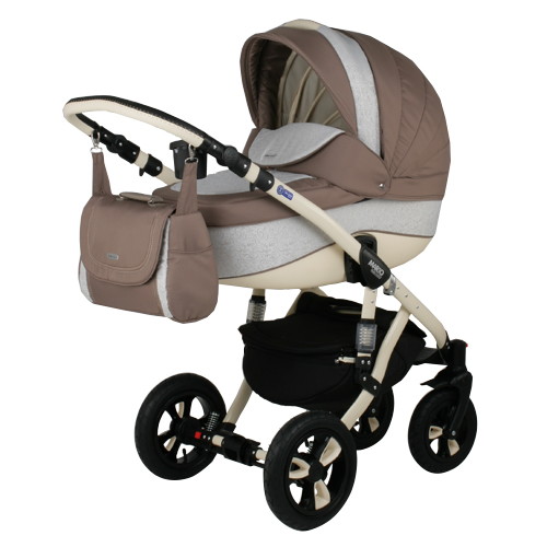 Детская коляска Bebe-Mobile Mario 2 в 1 536G Бежевый в Принт (Вензеля) - Т. Бежевый