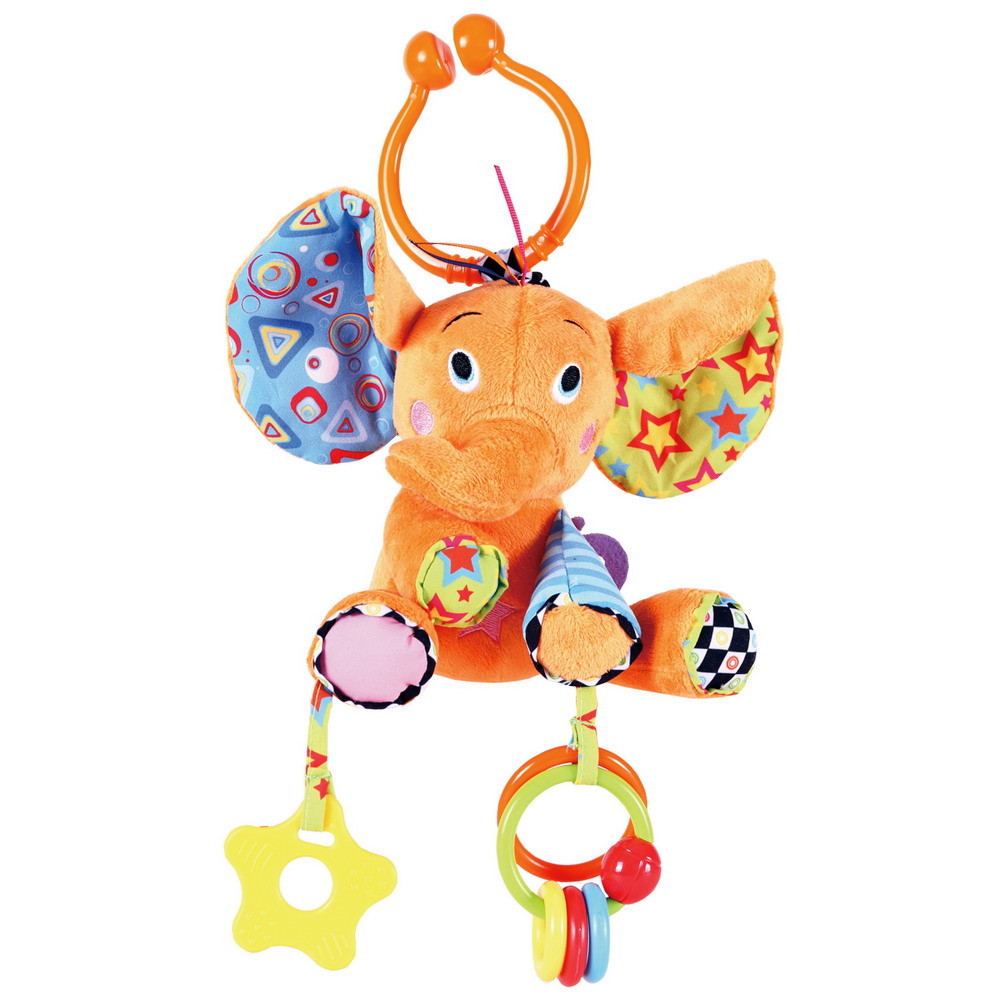 Мягкая игрушка-подвеска на прищепке Biba Toys Слоненок-путешественник Happy DS992