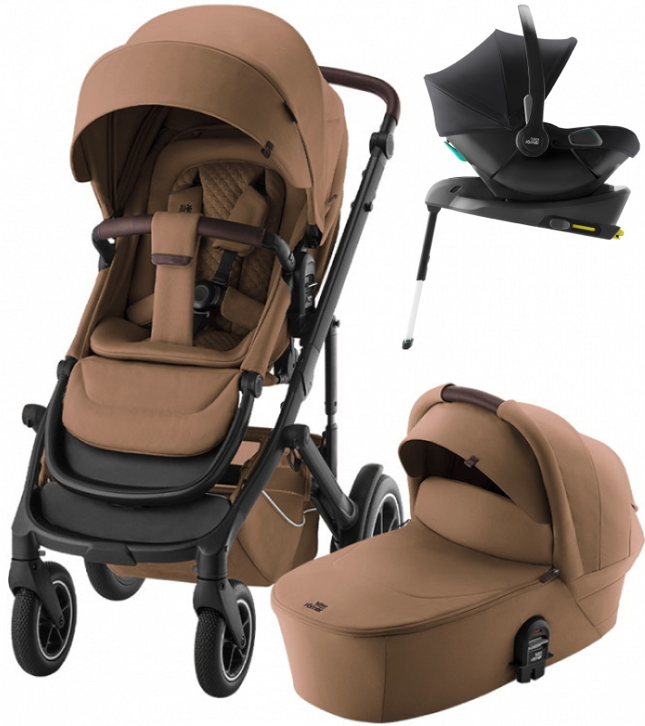 Коляска 4 в 1 Britax Roemer Smile 5Z LUX и автокресло Baby-Safe Core Space Black + база Baby-Safe Core Warm Caramel