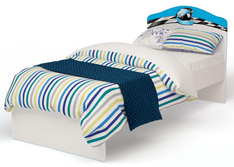 Детская подростковая кровать ABC-King La-Man с рисунком без ящика 160х90 см LM-1002-160-B Голубой