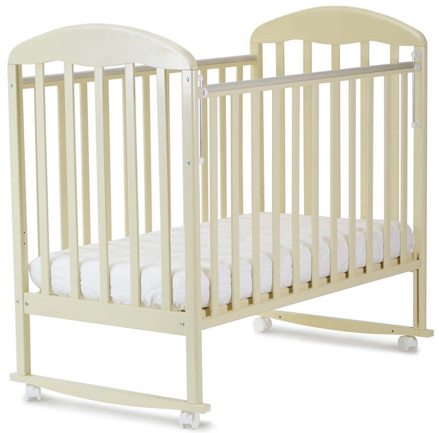 Детская кроватка Indigo Венеция (колесо, качалка, автостенка) бежевый-арт.130119