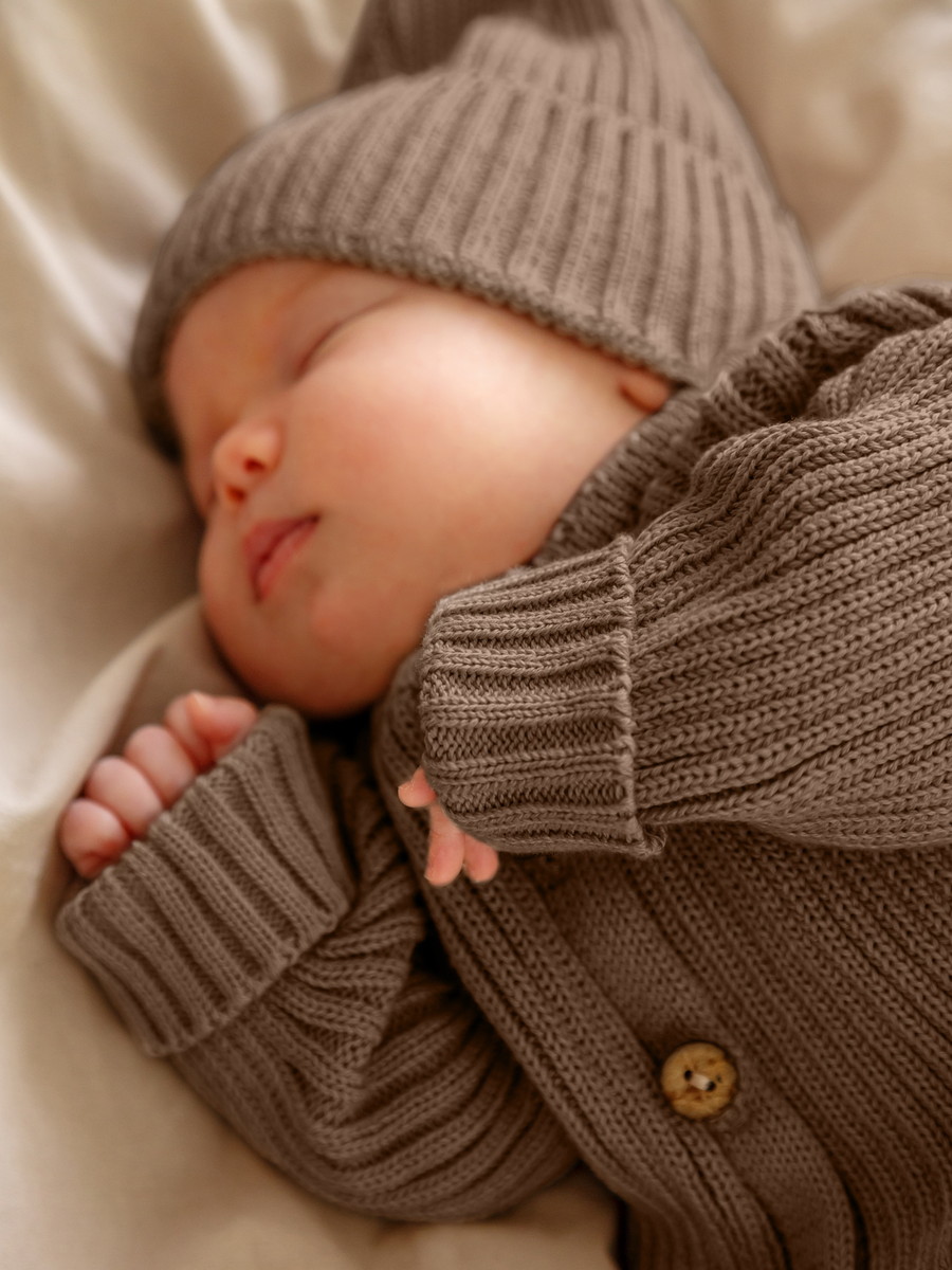 Шапочка вязаная AmaroBaby Pure Love Tot, демисезонная ЧЗ коричневый 46