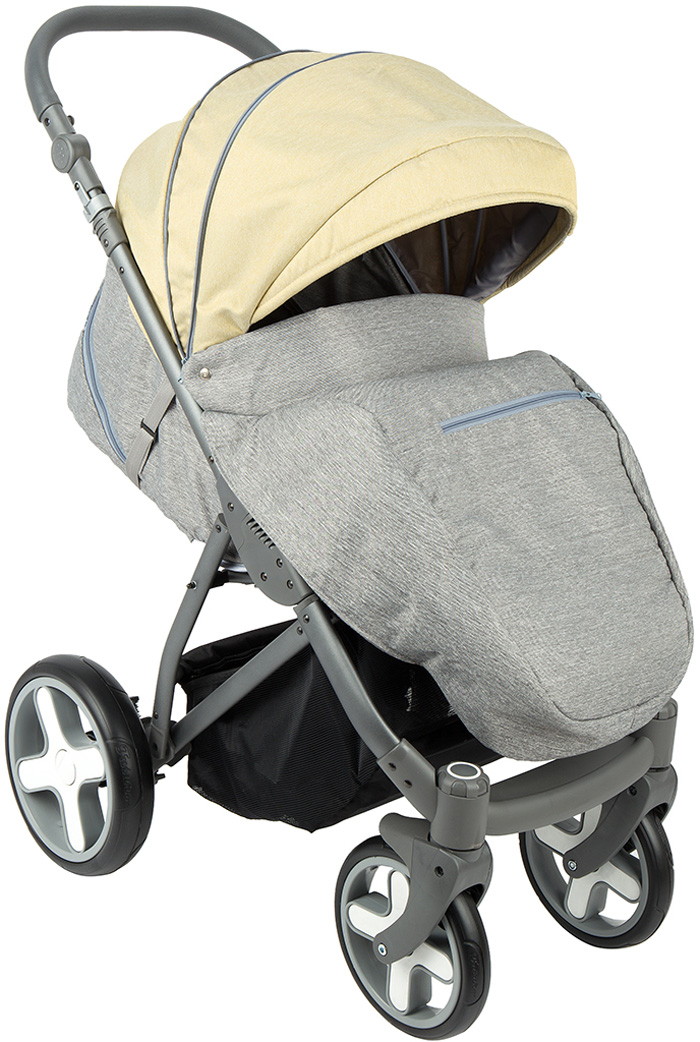 Детская прогулочная коляска Bexa Poland iX серый+горчичный