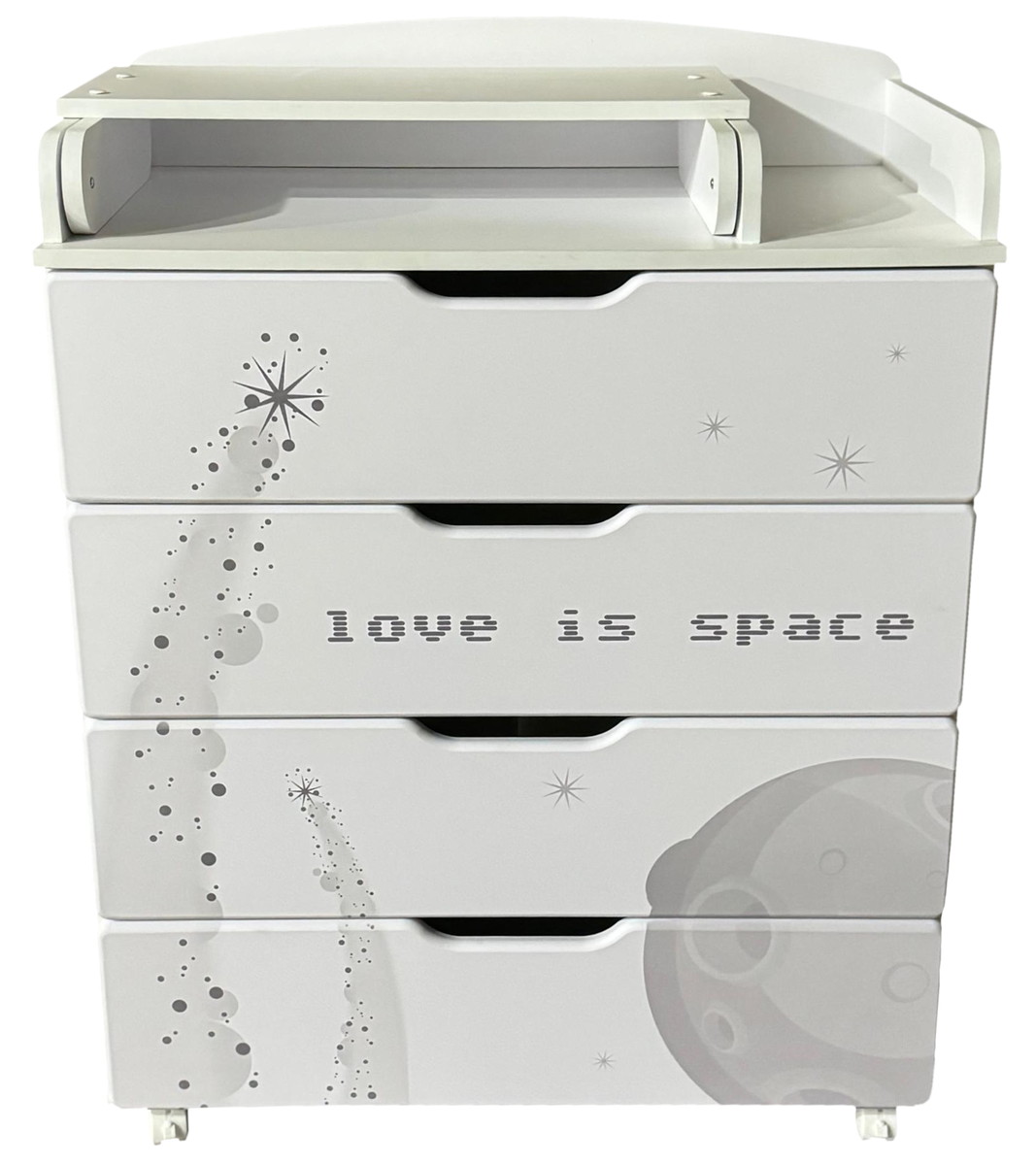 Детский пеленальный комод Кедр Alina белый/Космос