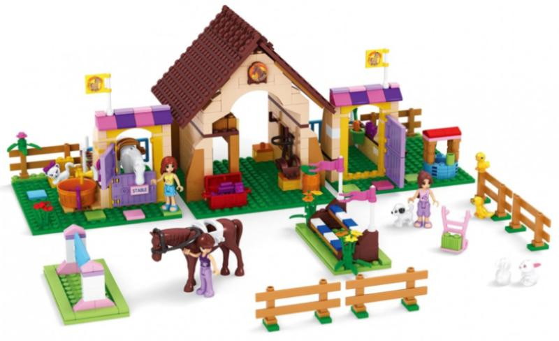 Детский конструктор Ausini серии девочки Конюшня, фигурки, аксессуары, 517 элементов 690093