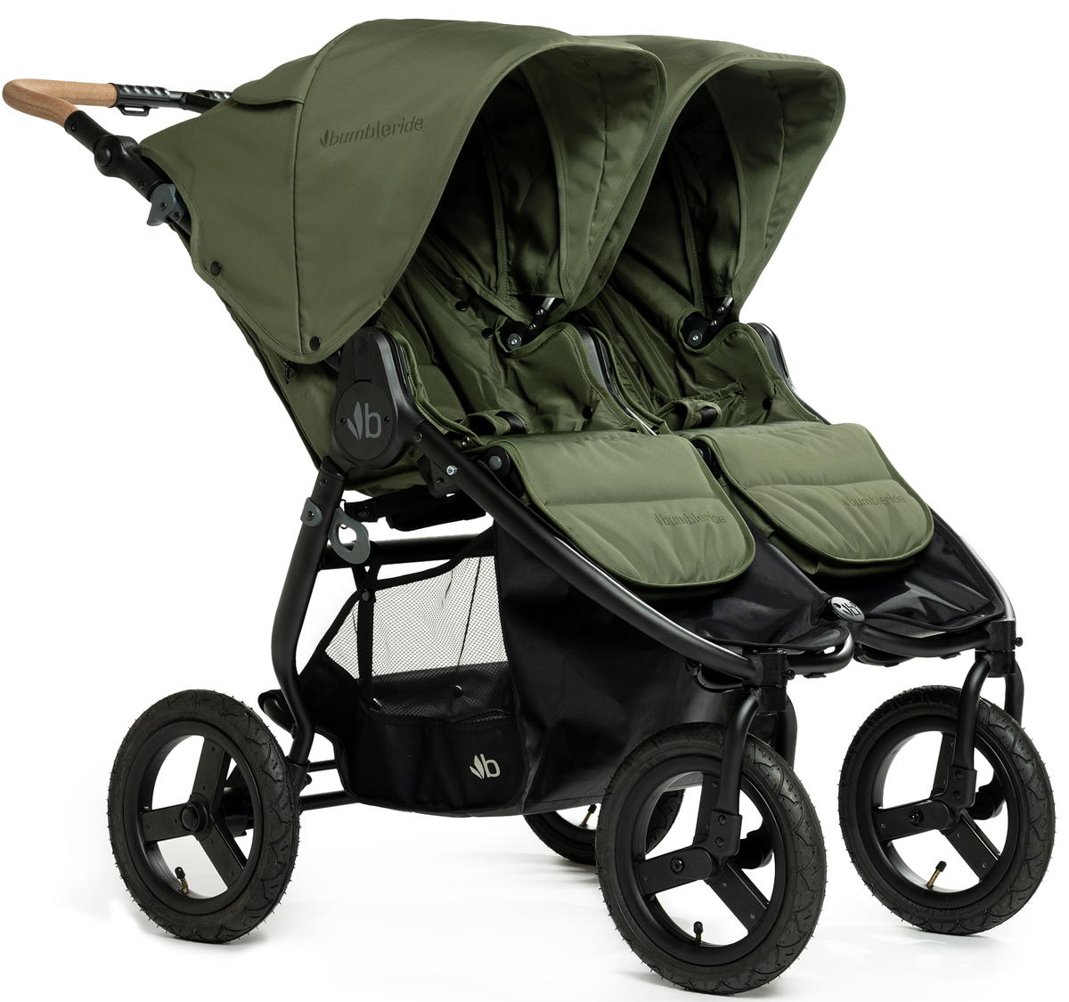 Прогулочная коляска для двойни Bumbleride Indie Twin Olive