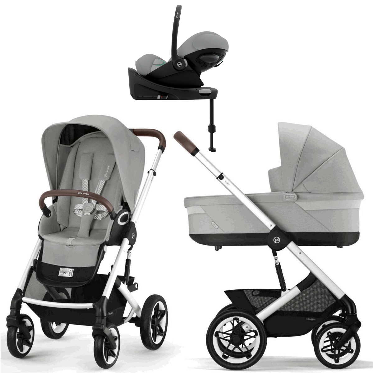 Коляска Cybex Talos S Lux SLV Cloud G3 Stone Grey Plus Base G3 4 в 1 Stone Grey с дождевиками