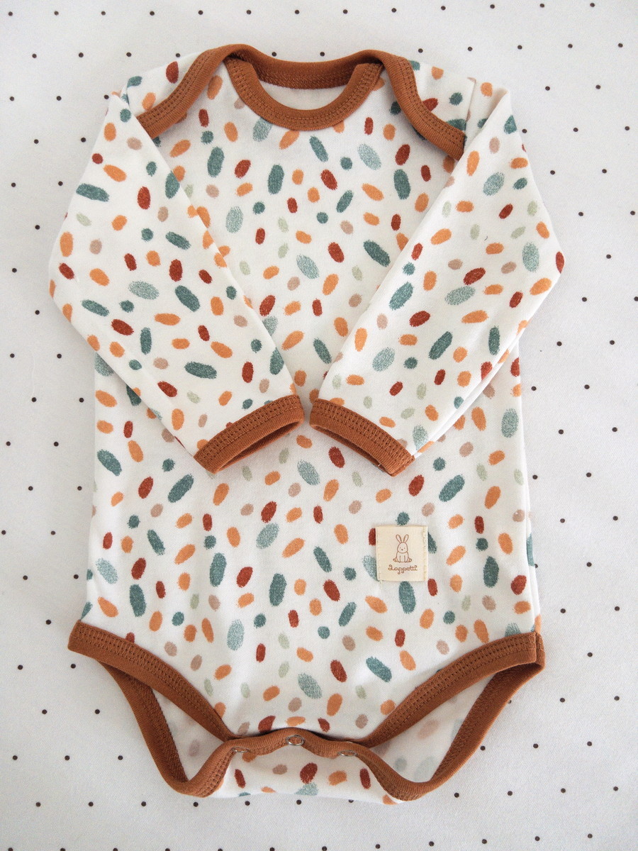 Боди Lappetti Цветные сердечки с длинным рукавом Б5 ЧЗ Б5/4 Миндаль 62