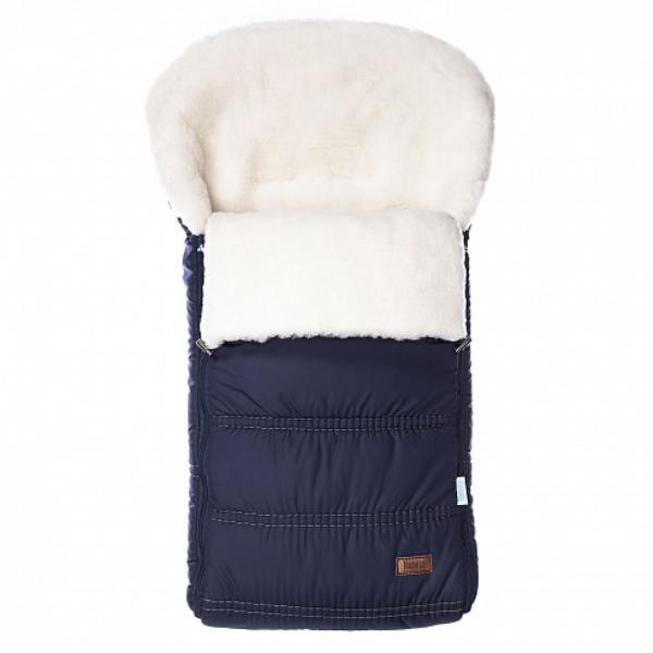 Конверт зимний меховой Nuovita Alpino Bianco Blu scuro/Темно-синий