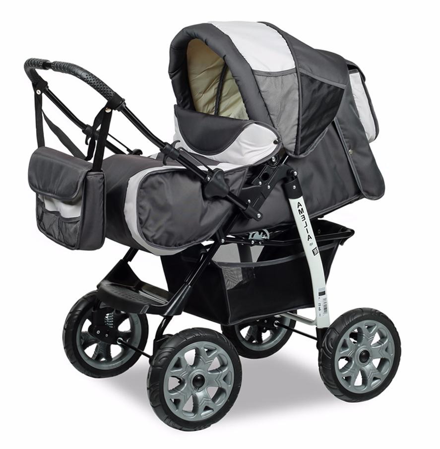 Детская коляска Alis Amelia I Аm05 т.серый+св.серый