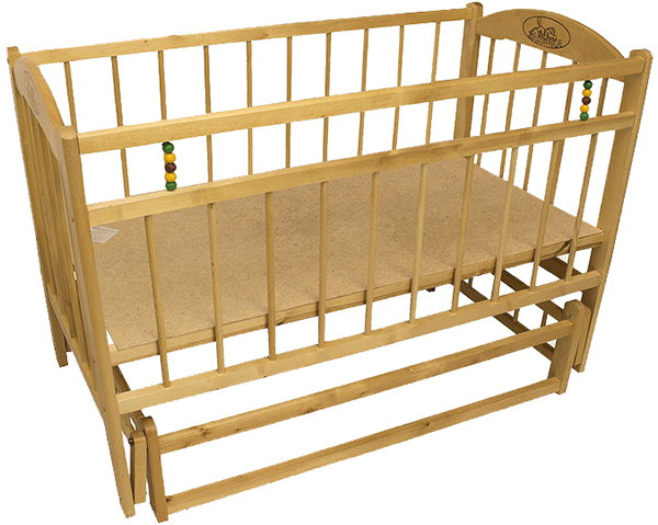 Детская кроватка Уренский Леспромхоз Заюшка 3-6 (маятник поперечный, колесо) 120x60 см натуральный