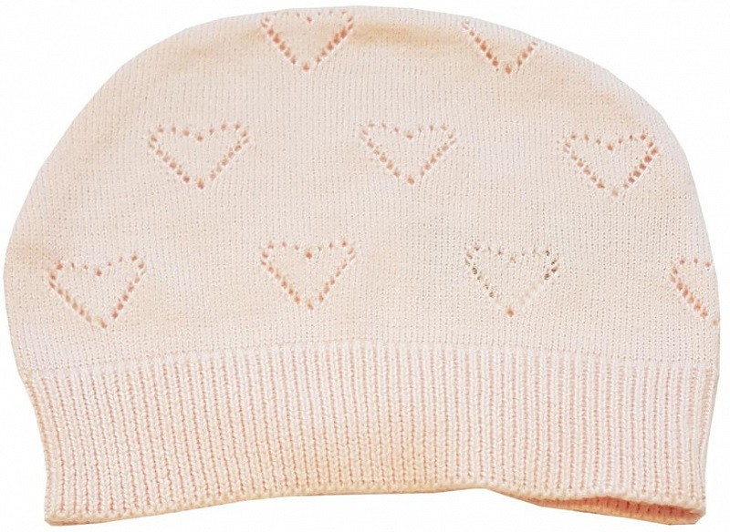 Шапочка Папитто Сердечки вязаная 73-7015 розовый 50