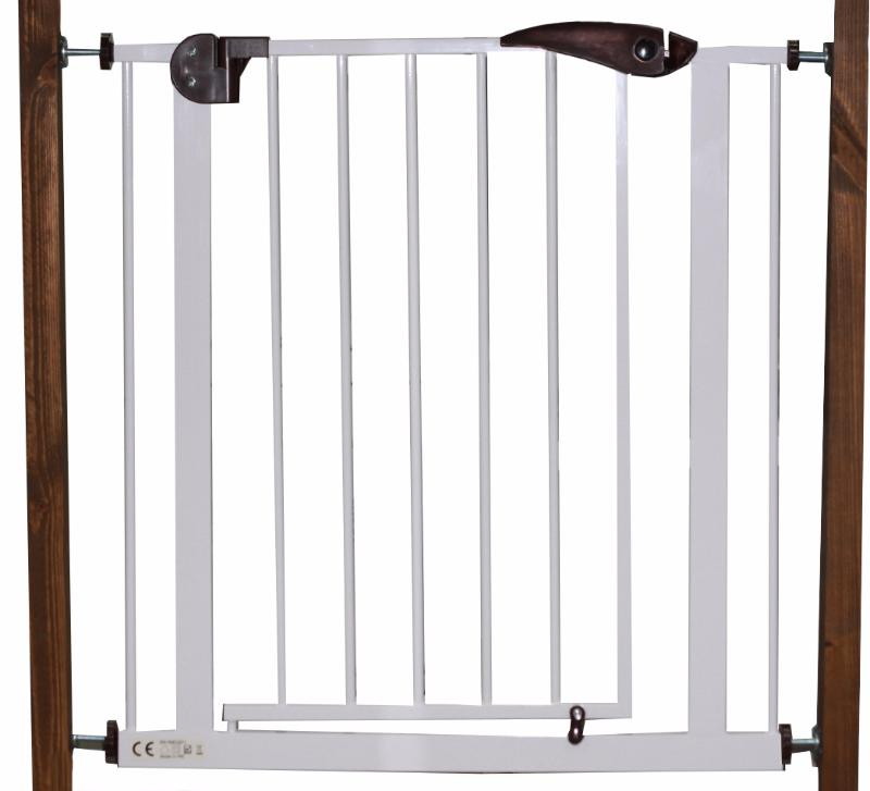 Барьер-калитка для дверного проема BabySafe (75-85 cm) XY-008 бел-корич металл
