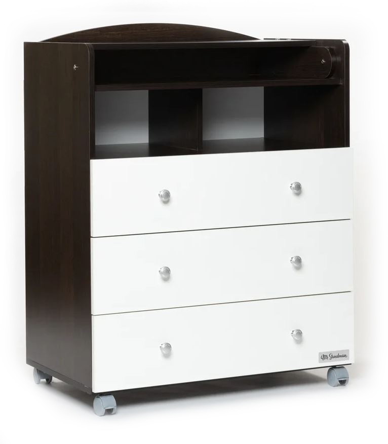 Детский пеленальный комод Mr Sandman Jay 3 ящика Венге - Белый
