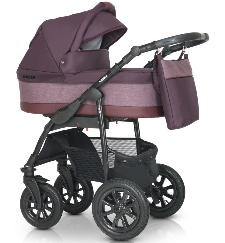 Детская коляска Verdi Laser Black 3 в 1 02 фиолетовый