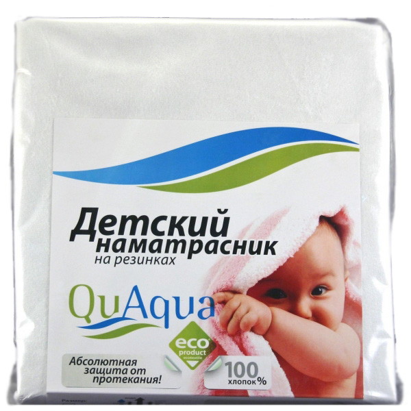 Наматрасник натяжной Qu Aqua (махра) 120х60 белый
