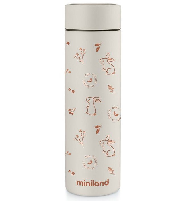Детский термос для еды и жидкостей Miniland Natur Thermos 450 мл Bunny, зайчик