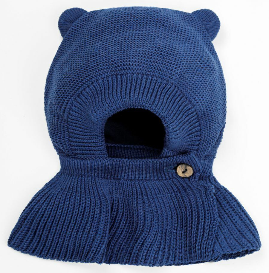 Шапка-шлем вязаная AmaroBaby Pure Love Helmet с подкладом синий синий 46