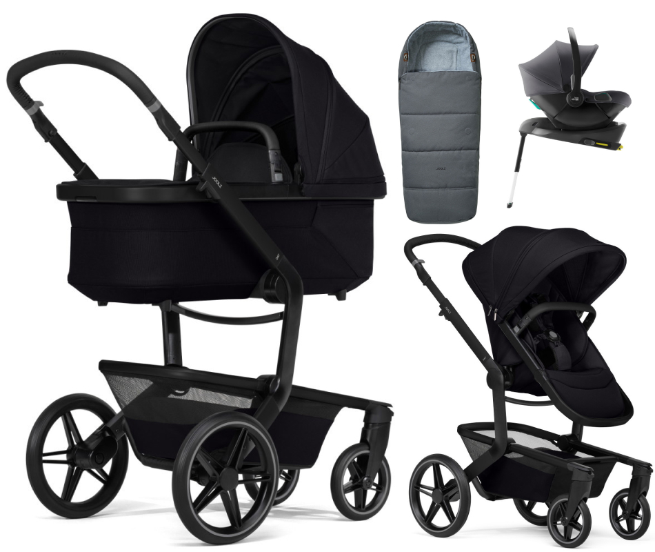 Детская коляска 4 в 1 Joolz Day 5 и автокресло Baby-Safe Core Midnight Grey2 и база Baby-Safe Core + конверт в подарок Space black