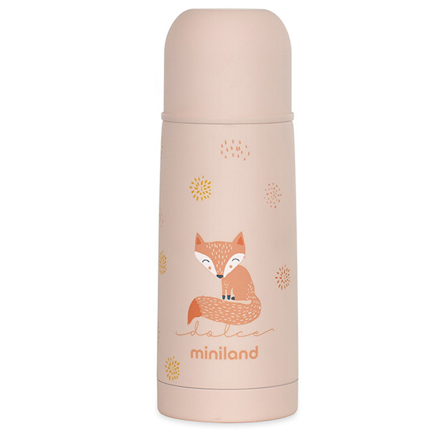Детский термос для жидкостей Miniland Thermy Dolce 350 мл розовый/лисенок