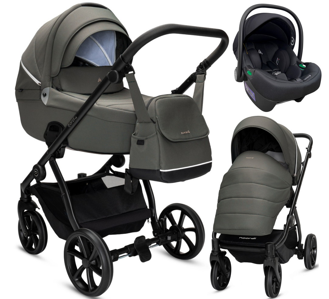 Детская коляска Noordi Fjordi V2 3 в 1 с автокреслом Terra Edusky Black 1462150 Alpine Moss