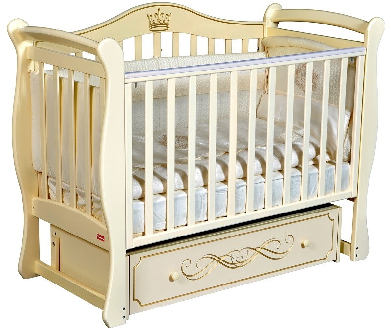 Детская кроватка Francesca Diana с маятником слоновая кость