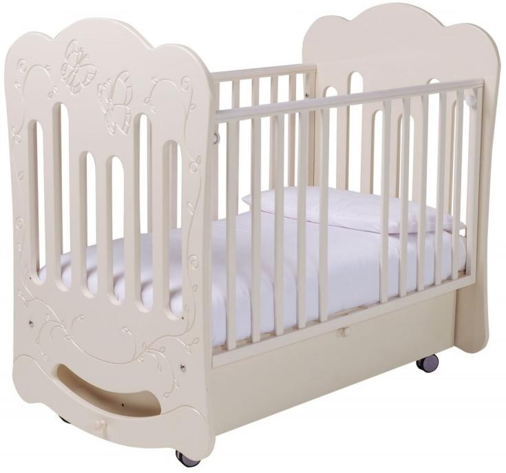 Детская кроватка Papaloni Modello маятник поперечный на роликах 120х60 см Гоголь-моголь