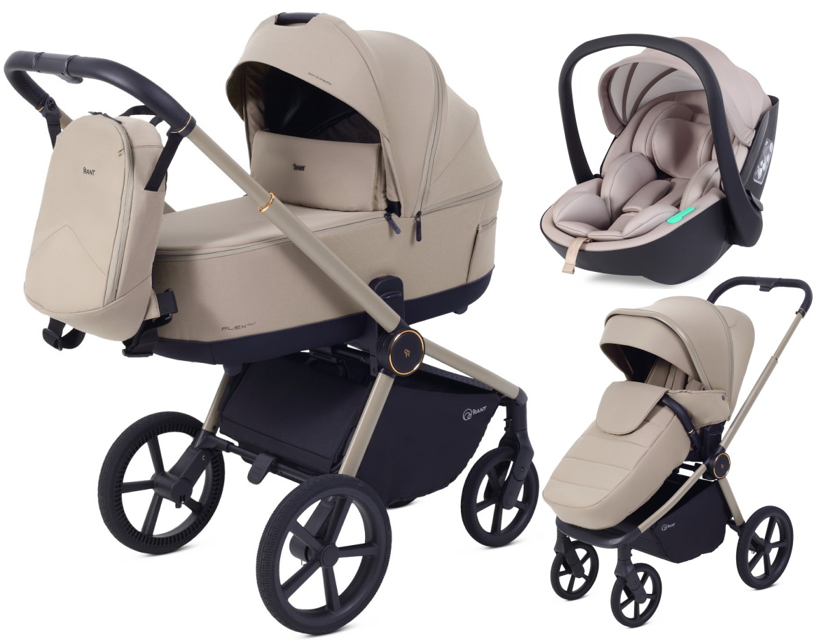 Детская коляска Rant Flex Therm Soft 3 в 1 с автокреслом Miro Beige Sandy Beige