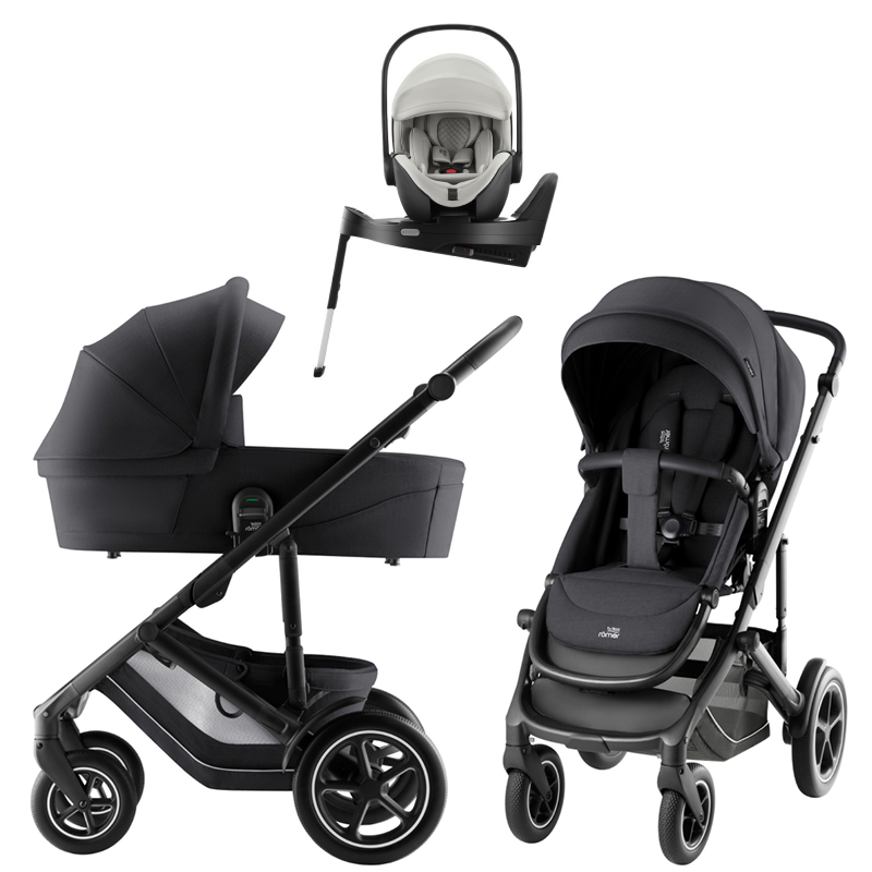 Коляска 3 в 1 Britax Roemer Smile 5Z Style и автокресло Baby-Safe PRO LUX Linen Grey + Vario Base 5Z Carbon Black