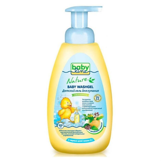 Гель Babyline Nature для купания с целебными травами для детей с дозатором 500 мл
