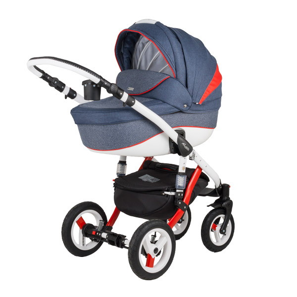 Детская коляска Adamex Barletta Rainbow 2 в 1 Red-Blue