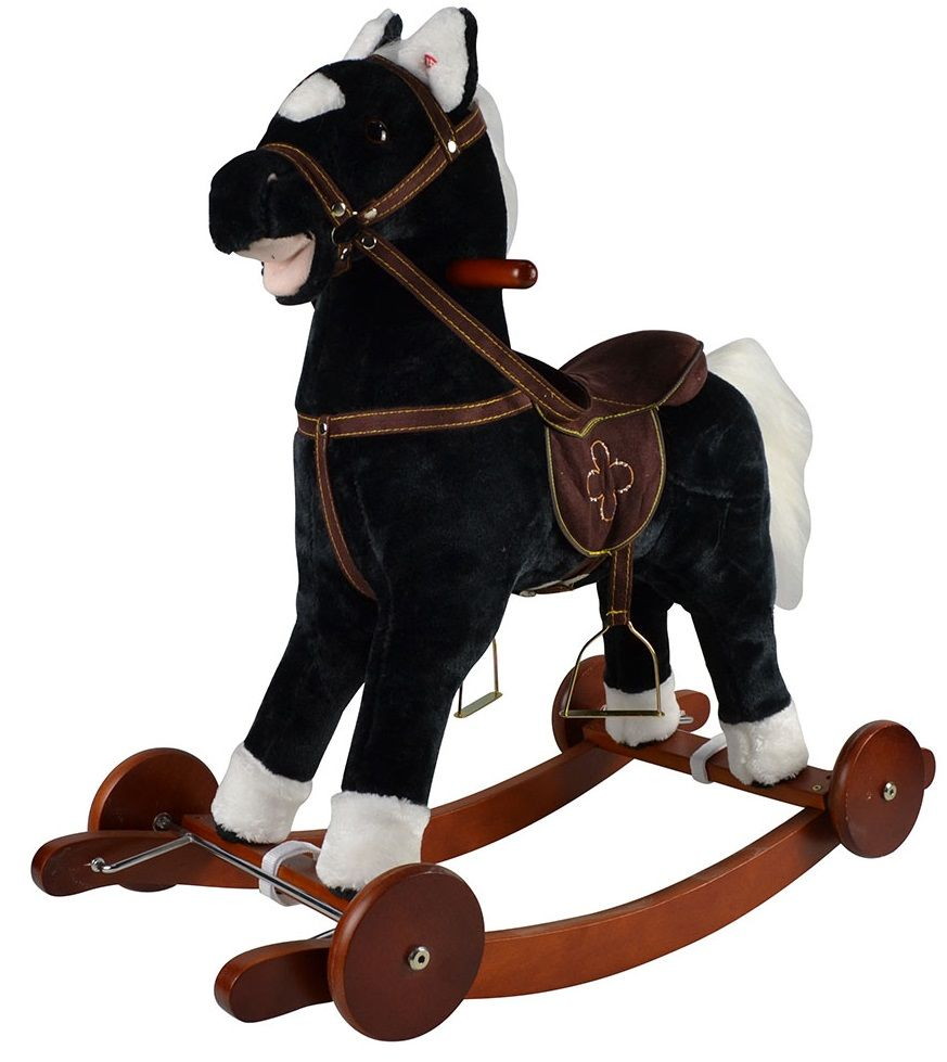 Детская качалка-лошадка Pituso Fandango с колесами GS2033W Черный