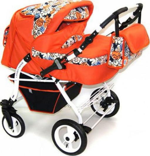 Детская коляска-трансформер для двойни BabyHit Lendy Twins Orange