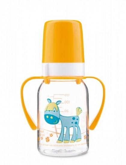 Бутылочка тритановая Canpol Cheerful animals с ручками 120 мл. 11/823 лошадка