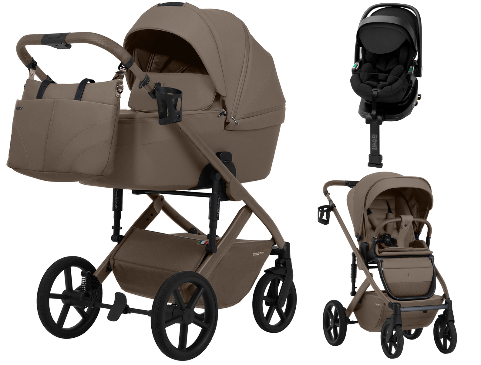Коляска 4 в 1 Sweet Baby SBL Dolce + автокресло Premier Plus Black Beige
