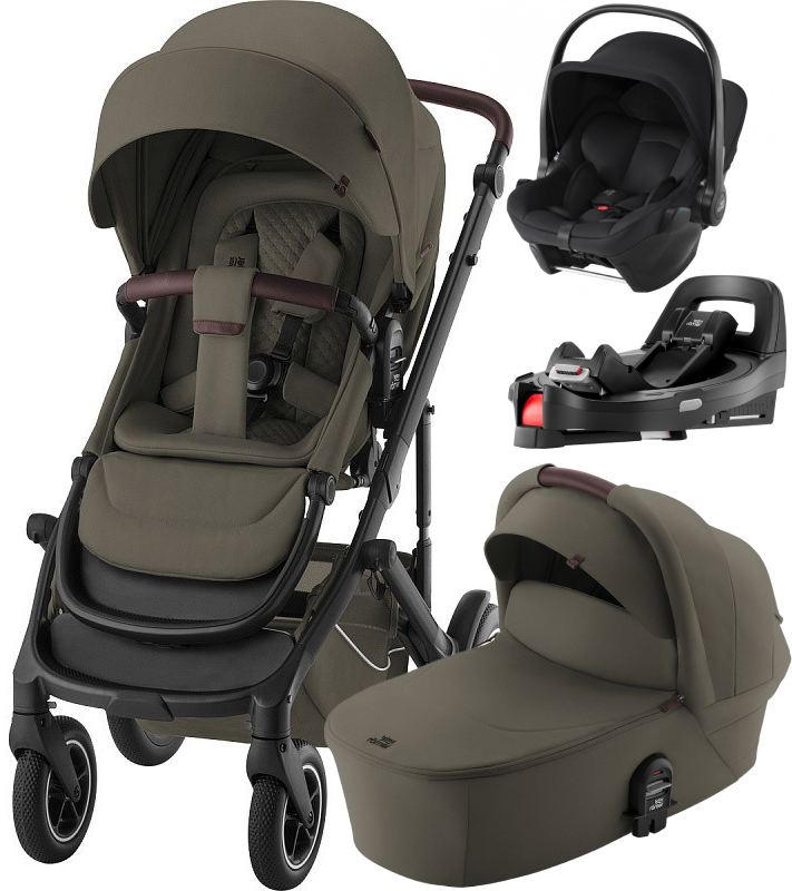 Коляска 4 в 1 Britax Roemer Smile 5Z LUX и автокресло Baby-Safe Core Space Black + Vario Base 5Z Urban Olive