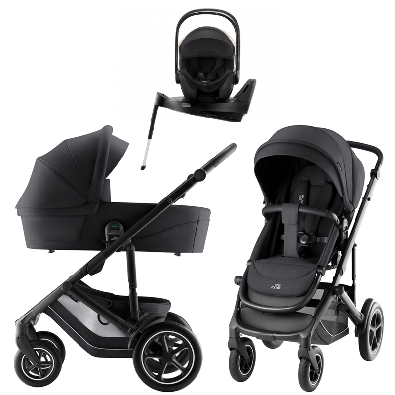 Коляска 3 в 1 Britax Roemer Smile 5Z Style и автокресло Baby-Safe Pro Space Black + Vario Base 5Z Carbon Black
