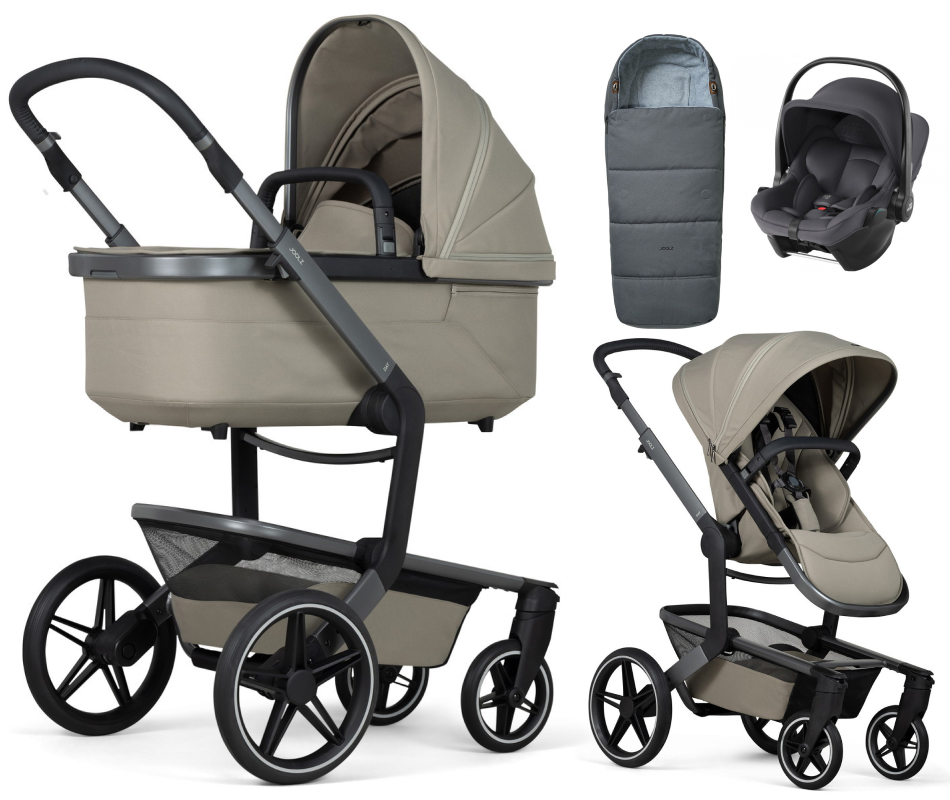Детская коляска 3 в 1 Joolz Day 5 и автокресло Baby-Safe Core Midnight Grey + конверт в подарок Sage green