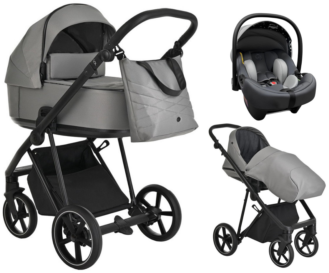 Детская коляска Roan Sol 3 в 1 с автокреслом Tutis Elo Lux EduSky Grey RSL/1011 Cloud Grey