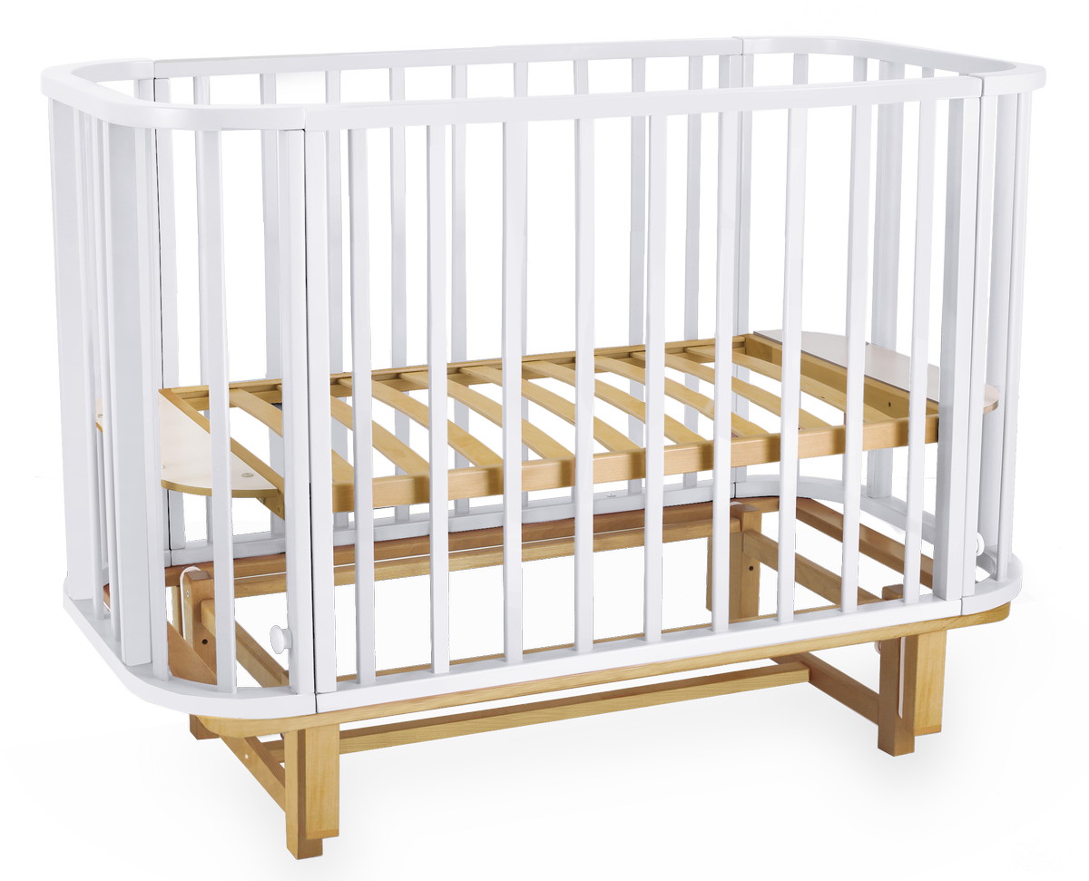 Детская кроватка Rant Sandy овальная, съемное ограждение Cloud White