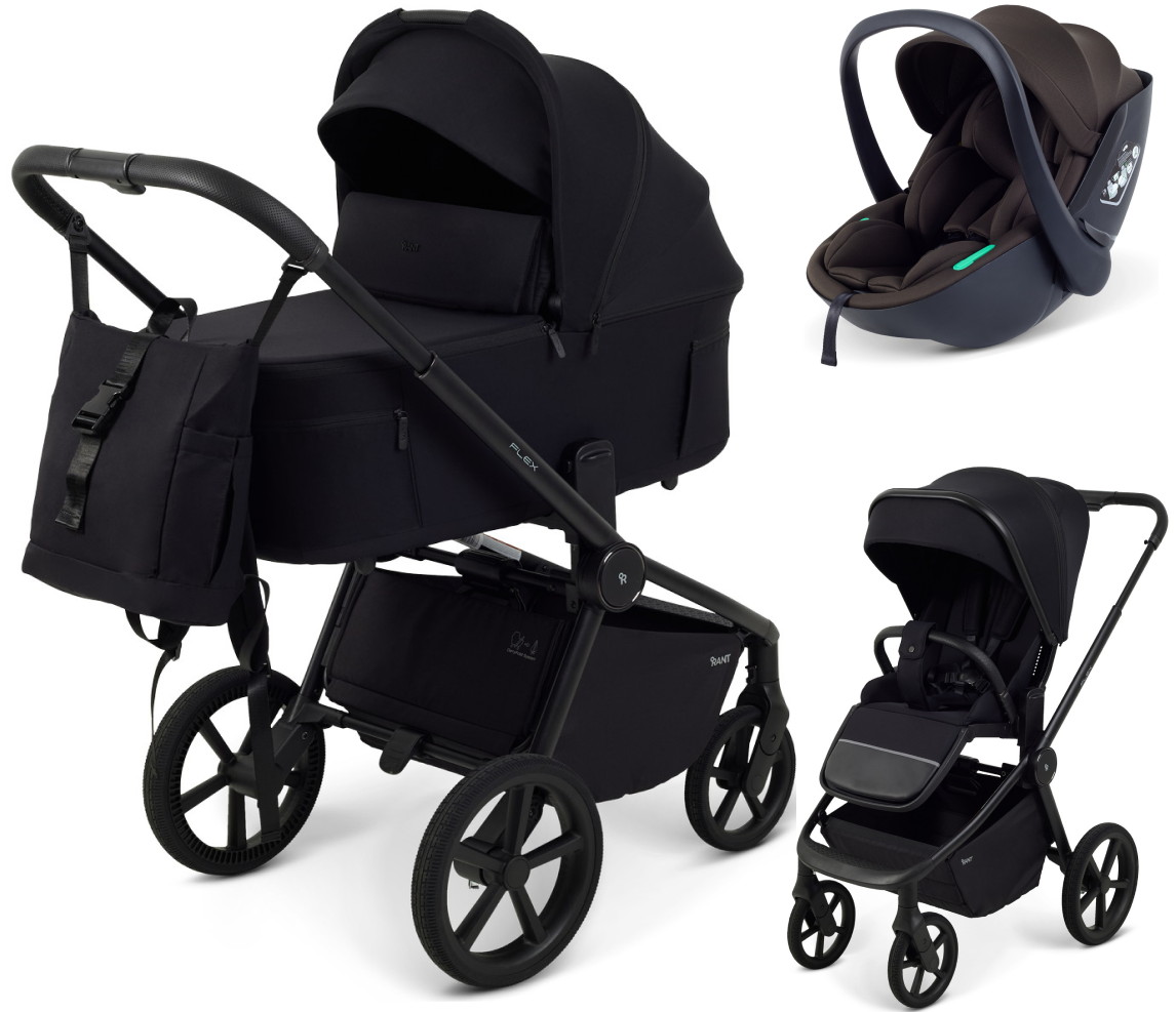 Детская коляска Rant Flex Forma 3 в 1 RA124 с автокреслом Miro Brown Black Черный