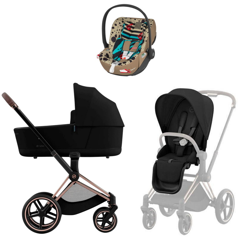 Коляска Cybex Priam IV Rosegold complete Cloud T One Love 3 в 1 Sepia Black