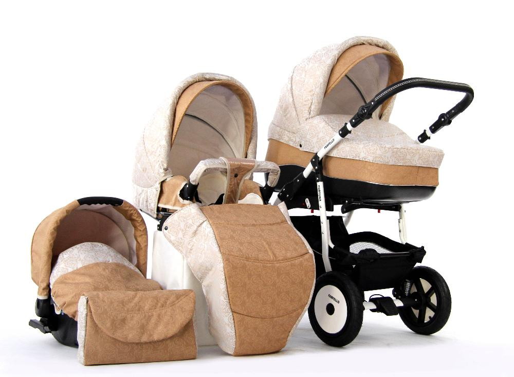 Детская коляска Farfello Fortuna 3 в 1 бежевый