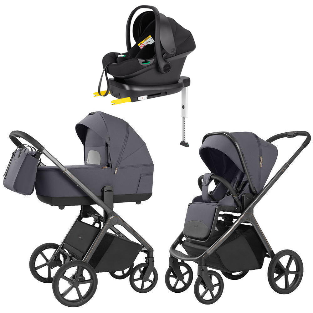 Коляска Carrello Vector 2025 CRL-6551 Nova Black Line с базой Isofix 3 в 1 Ultimate Grey