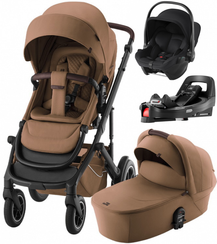 Коляска 4 в 1 Britax Roemer Smile 5Z LUX и автокресло Baby-Safe Core Space Black + Vario Base 5Z Warm Caramel