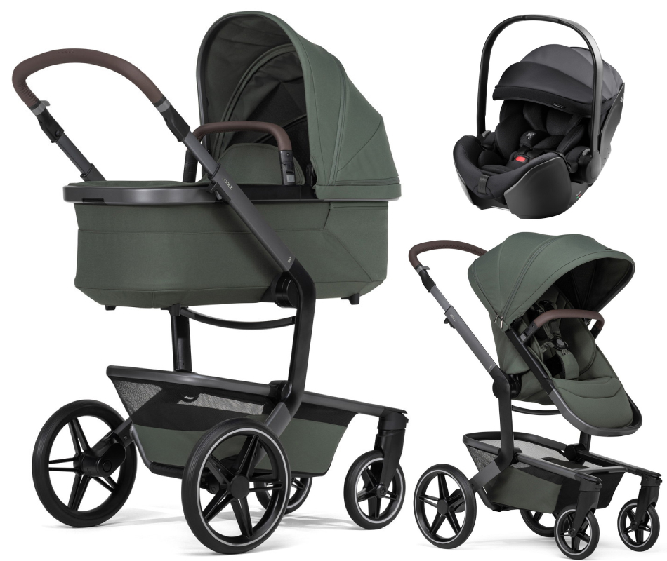 Детская коляска 3 в 1 Joolz Day 5 и автокресло Britax Roemer Baby-Safe Pro Style Carbon Black без адаптеров Forest Green