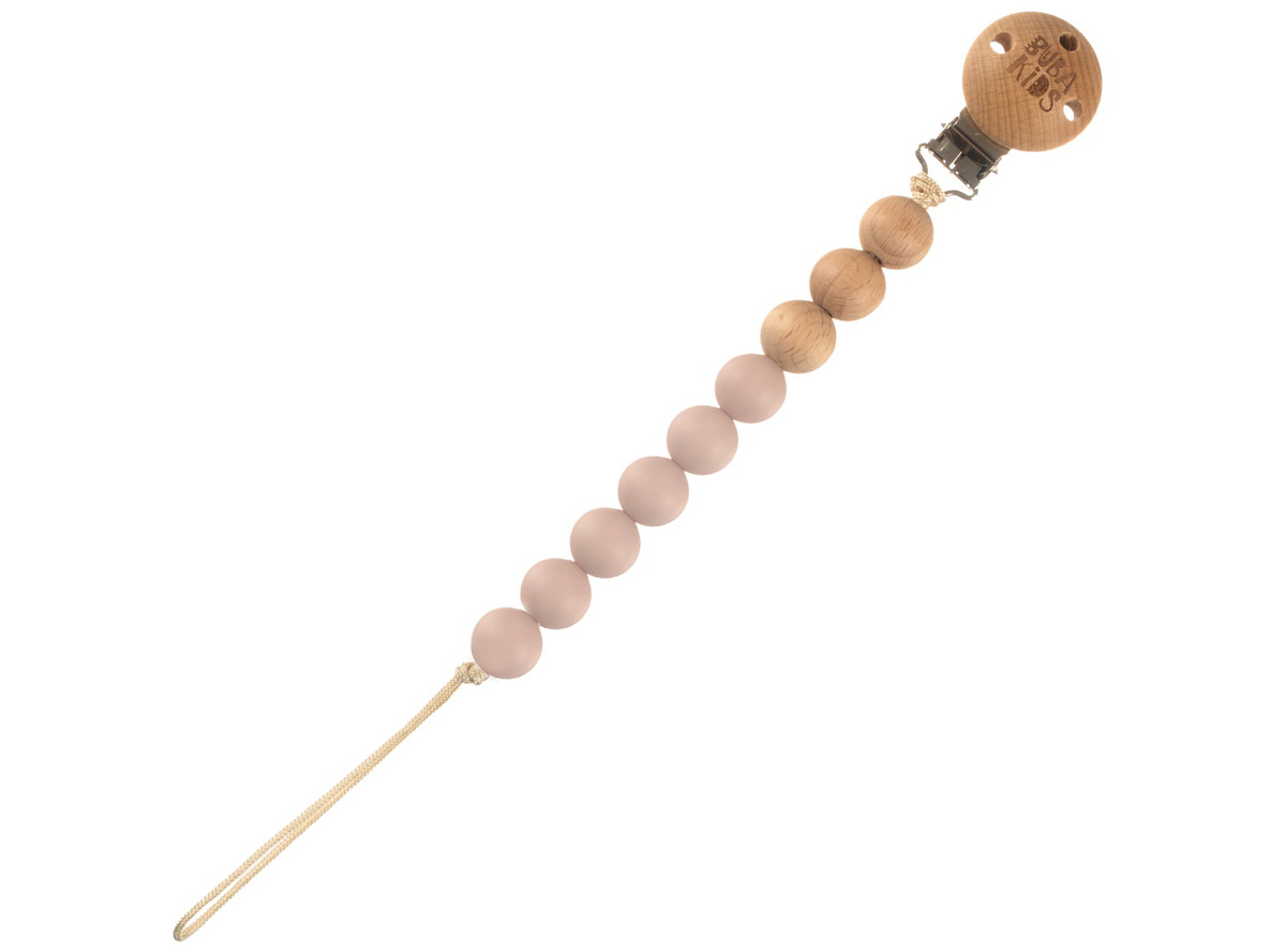 Держатель Buba Kids Simple для пустышки, силиконовый BKSimple1003 Пудра