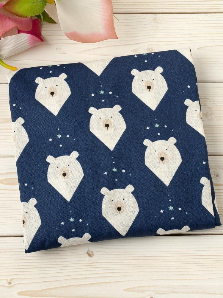 Простыня AmaroBaby на резинке бязь 125х75 см белые медведи